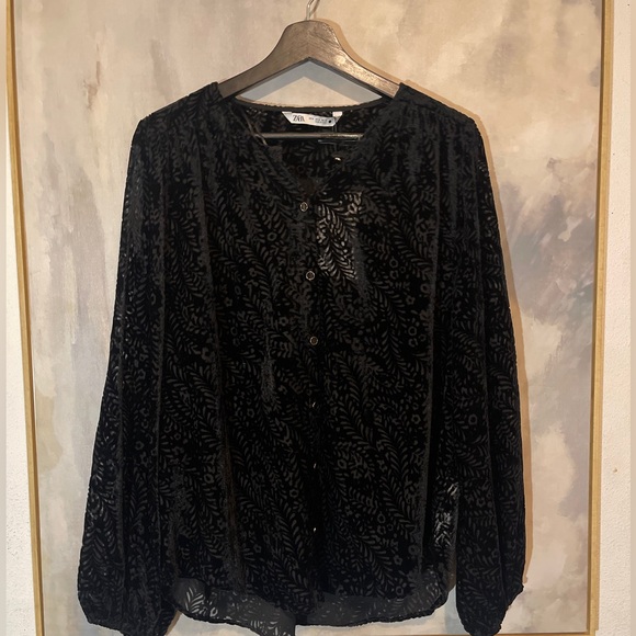 💫Zara Velvet Blouse - New 💫 - Picture 4 of 12